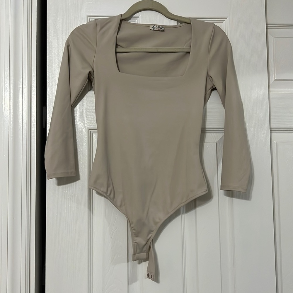 Free people nude square neck bodysuit